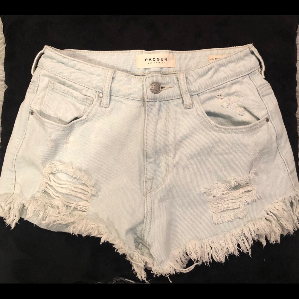 Denim distressed jean shorts